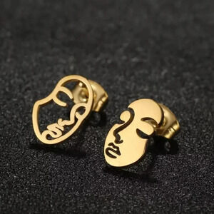 Halloween Stainless Steel Studs Lady Jewelry Gold Tone